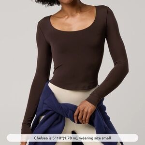 Aerie Scoop Neck Long Sleeve Shirt